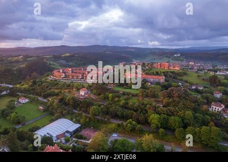 Veduta aerea di Comillas sul nord della Spagna Foto Stock