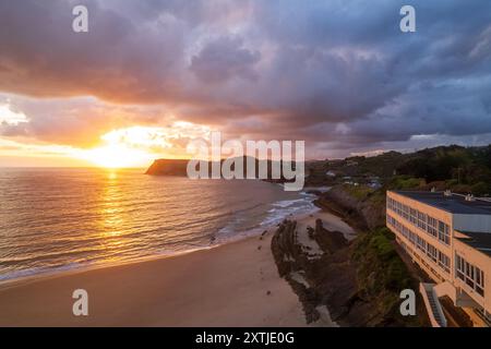 Veduta aerea di Comillas sul nord della Spagna Foto Stock