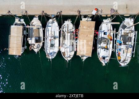 Vedute aeree di Formentera. Formentera è la più piccola delle isole Baleari della Spagna nel Mar Mediterraneo. È raggiungibile in traghetto da Ibiza. Foto Stock