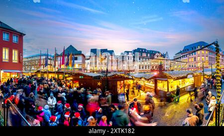 Mercatino di Natale a Magonza, Germania Foto Stock