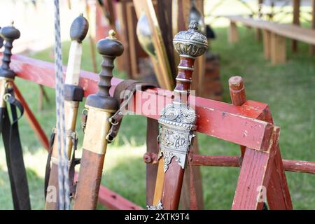 Antica spada romana decorativa, gladius hilt Foto Stock