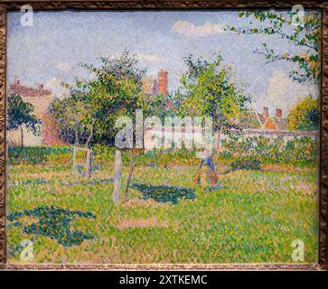 Camille Pissarro (Charlotte Amalie, Iles Vierges américaines (États-Unis) 1830 - Parigi 1903), donna in un frutteto, nota anche come Spring Sunshine in th Foto Stock