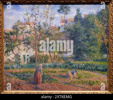 Camille Pissarro (Charlotte Amalie, Iles Vierges américaines (États-Unis) 1830 - Parigi 1903), Matinée d'automne, jardin d'Éragny, dit aussi Femme dans Foto Stock