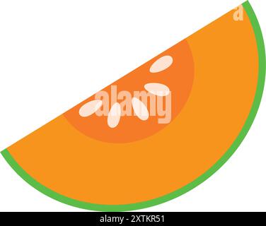 Vettore del melone. melone su sfondo bianco. design del logo. simbolo. Illustrazione Vettoriale