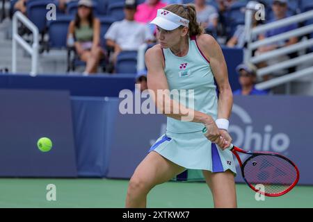 Mason, Ohio, Stati Uniti. 15 agosto 2024. Giovedi' del Cincinnati Open al Lindner Family Tennis Center di Mason, Ohio. (Credit Image: © Scott Stuart/ZUMA Press Wire) SOLO PER USO EDITORIALE! Non per USO commerciale! Foto Stock