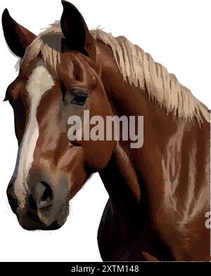 Graziosa illustrazione grafica del vettore Cavallo. Illustrazione Vettoriale