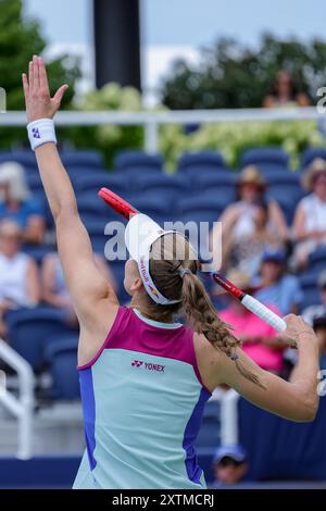 Mason, Ohio, Stati Uniti. 15 agosto 2024. "Giovedì del Cincinnati Open al Lindner Family Tennis Center di Mason, Ohio. (Credit Image: © Scott Stuart/ZUMA Press Wire) SOLO PER USO EDITORIALE! Non per USO commerciale! Foto Stock