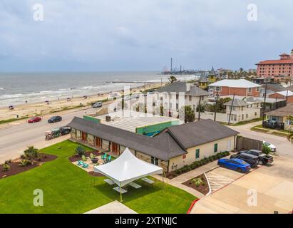 Galveston Seawall Drive. Foto Stock