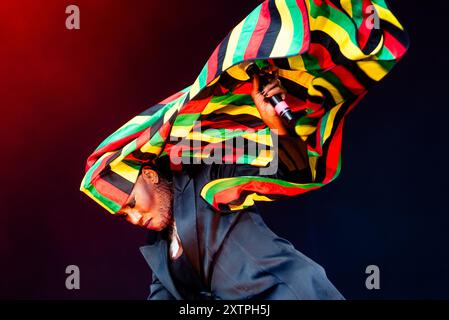 San Francisco, Stati Uniti. 11 agosto 2024. Grace Jones si esibisce all'Outside Lands 2024 Music and Arts Festival che si tiene al Golden Gate Park il 10 agosto 2024 a San Francisco, California. Foto: Annie Lesser/imageSPACE credito: Imagespace/Alamy Live News Foto Stock