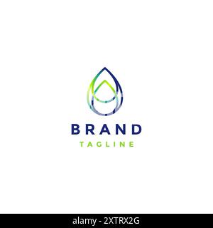 Icona tre gocce d'acqua Symbol Logo Design. Tre semplici gocce d'acqua in linee eleganti Logo Design. Illustrazione Vettoriale