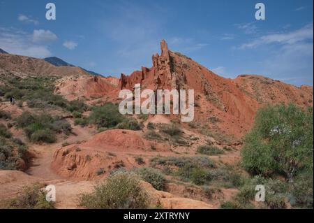 Splendido paesaggio del Canyon Skazka in Kirghizistan Foto Stock