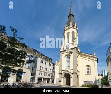 Linz, Austria. 12 agosto 2024. Vista esterna della Chiesa Luterana di Martin nel centro della città Foto Stock