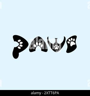 Cat Lover Paws e mew divertenti Illustrazione Vettoriale