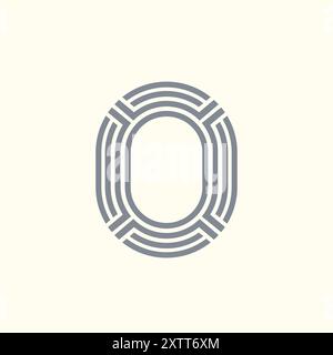 Logo Creative Geometric Line Style o Letter Illustrazione Vettoriale