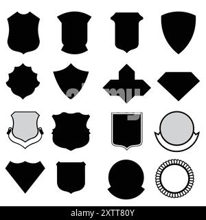 Logo Shield emblema Premium con design di forma diversa Illustrazione Vettoriale
