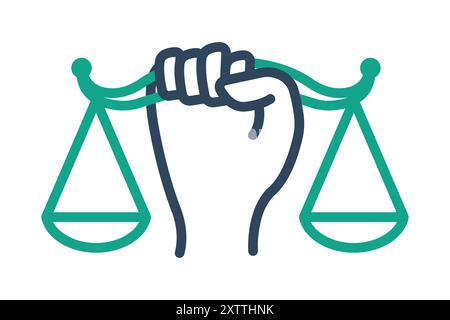 Icona Civil destra. icona relativa alla legge e alla giustizia. stile icona linea. illustrazione vettoriale degli elementi di legge Illustrazione Vettoriale