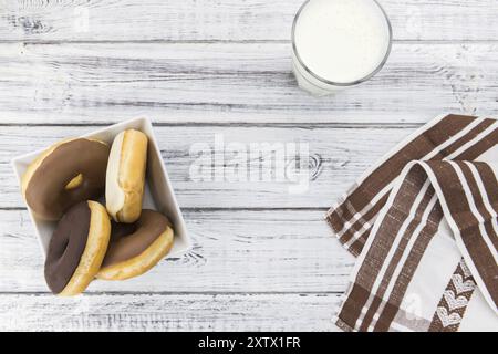 Fresche ciambelle fatte come dettagliato di close-up scatti (messa a fuoco selettiva) Foto Stock