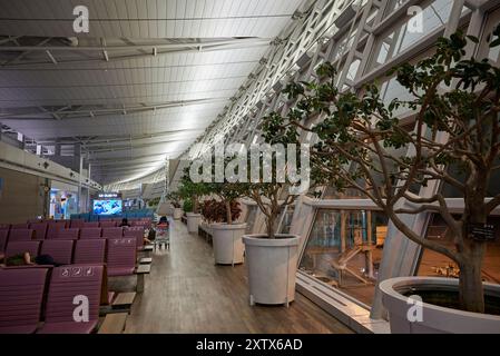 Interno del terminal passeggeri 1 dell'aeroporto internazionale di Incheon a Incheon, vicino a Seoul, Corea del Sud, l'8 agosto 2023 Foto Stock