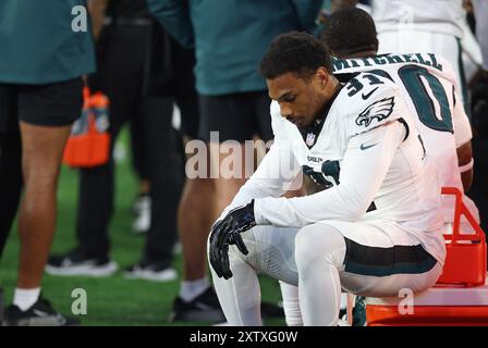 15 agosto 2024; Foxborough, ma, Stati Uniti; cornerback dei Philadelphia Eagles Tyler Hall (31) durante la gara di pre-stagione tra Philadelphia Eagles e New England Patriots a Foxborough, Massachusetts. Anthony Nesmith/CSM Foto Stock