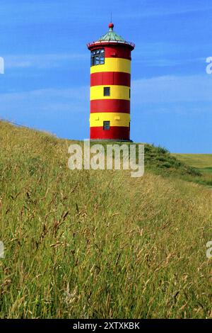 Il faro di Pilsum, Pilsum, Frisia orientale, vicino Greetsiel, Krummhoern, Pilsum, bassa Sassonia, Repubblica Federale di Germania Foto Stock