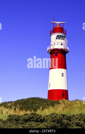 Il faro elettrico dell’isola di Borkum, della Frisia orientale, delle isole Frisone orientale, dell’isola di Borkum, della bassa Sassonia, Repubblica federale di Germania Foto Stock