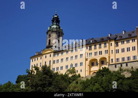 Il castello di Heidecksburg è l'ex residenza dei principi di Schwarzburg-Rudolstadt a Rudolstadt, Turingia, e domina il paesaggio urbano intorno ai 60 metri Foto Stock