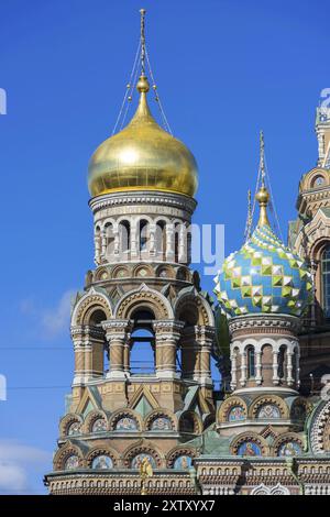 La chiesa russa ortodossa del Salvatore sulla blook versato a San Pietroburgo Foto Stock