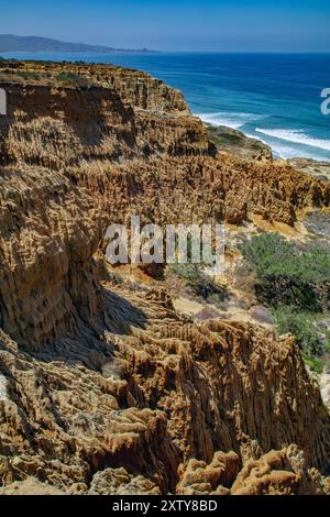 Razor Point Badlands, Torrey Pines state Reserve, la Jolla, California Foto Stock