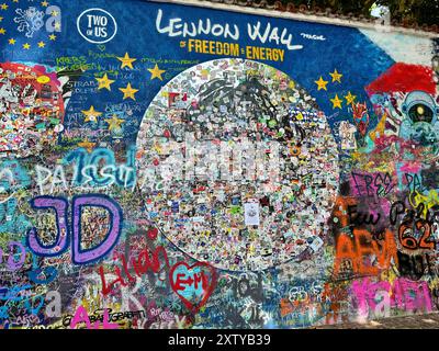 Muro di Lennon - Praga Foto Stock