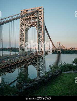 Il George Washington Bridge da Fort Lee, New Jersey Foto Stock
