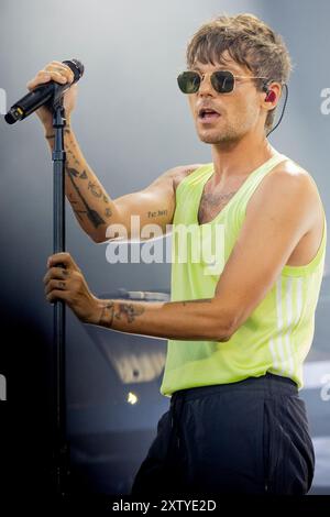 Ungheria 10 agosto 2024 Louis Tomlinson - ex One Direction - live allo Sziget Festival di Budapest © Andrea Ripamonti / Alamy Foto Stock