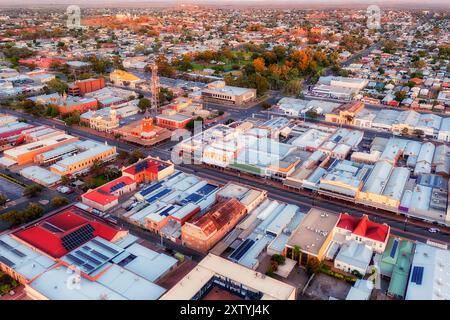 Nel centro di Broken Hill, in Australia, nell'estremo ovest del nuovo Galles del Sud - famoso insediamento minerario, l'industria delle risorse minerarie d'argento. Foto Stock