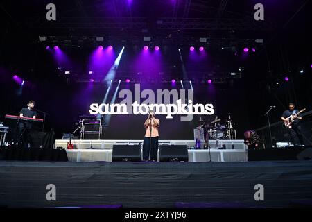 Trentham, Regno Unito, 16 agosto 2024. Sam Tompkins interpreta Trentham Live 2024. Crediti: TeeGeePix/Alamy Live News Foto Stock