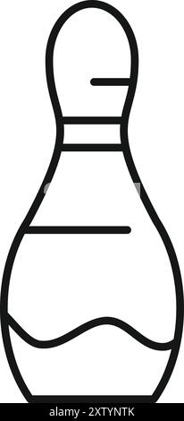 Design semplice di una spilla da bowling classica, perfetto per un logo o un'icona per una pista da bowling, un bar sportivo o qualsiasi attività legata al bowling o alle attività ricreative Illustrazione Vettoriale