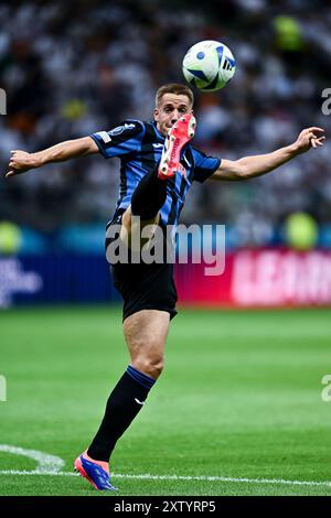 VARSAVIA, POLONIA - 14 AGOSTO: Mario Pasalic dell'Atalanta BC durante la partita della Supercoppa UEFA 2024 tra il Real Madrid e l'Atalanta BC allo Stadio Nazionale Foto Stock