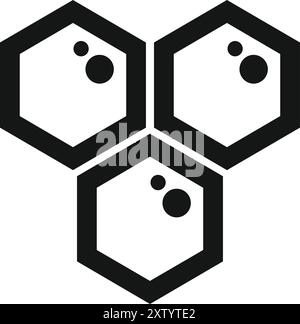 Semplice icona di un nido d'ape che simboleggia il lavoro di squadra e la collaborazione Illustrazione Vettoriale