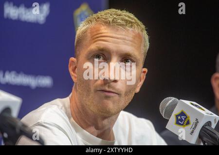 Los Angeles, Stati Uniti. 16 agosto 2024. Marco Reus, due volte calciatore tedesco dell'anno, viene presentato come nuovo centrocampista del Los Angeles Galaxy durante una conferenza stampa al Dignity Health Sports Park. (Foto di Ringo Chiu/SOPA Images/Sipa USA) credito: SIPA USA/Alamy Live News Foto Stock