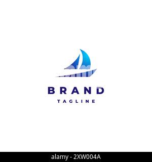 Iconico logo Fast Boat. Design del logo dell'icona Simple Fast Boat. Illustrazione Vettoriale