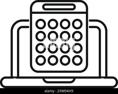 Dispositivo elettronico di voto utilizzato per il sistema di voto online con tecnologia sicura Illustrazione Vettoriale