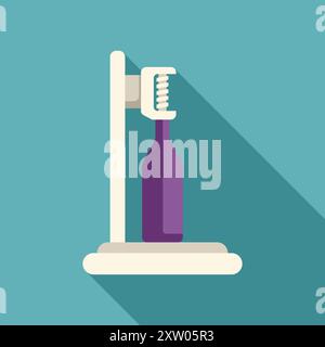 Cavatappi meccanici che rimuovono senza fatica il sughero dalla bottiglia per il vino, preparandosi per il piacere Illustrazione Vettoriale