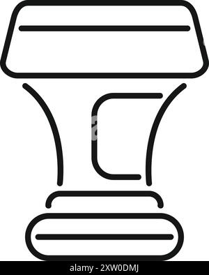 Semplice e audace icona a forma di linea di una lama per rasoio, perfetta per la rasatura, la cura del corpo e la cura degli uomini Illustrazione Vettoriale