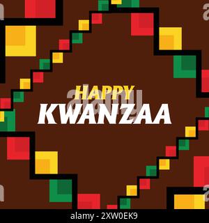 Biglietto d'auguri Happy Kwanzaa, poster, banner, design vettoriale Illustrazione Vettoriale