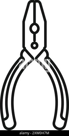 Semplice icona a forma di riga con pinze che tengono in mano qualcosa, perfetta per siti Web, app e altro ancora Illustrazione Vettoriale