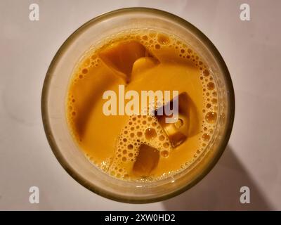 Tè al latte di ghiaccio Taiwan primo piano Foto Stock