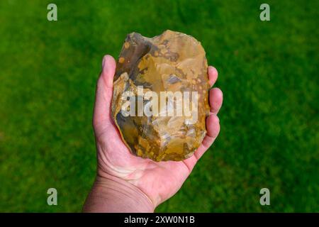 Ascia mano (Acheulean) Foto Stock