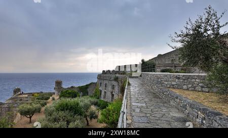 Dettaglio dell'interno del castello Doria a Portovenere. Porto Venere, Italia Foto Stock