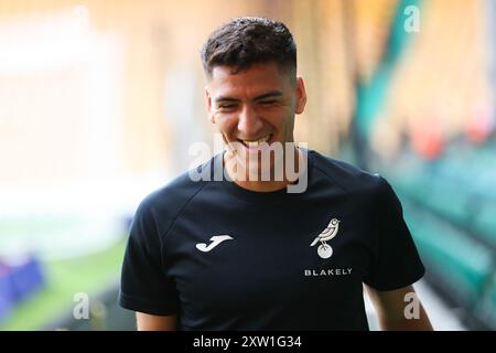 Marcelino Nunez di Norwich City arriva a Carrow Road prima del match per lo Sky Bet Championship Norwich City vs Blackburn Rovers a Carrow Road, Norwich, Regno Unito, 17 agosto 2024 (foto di Izzy Poles/News Images) Foto Stock