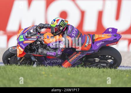 Spielberg, Austria. 17 agosto 2024. SPIELBERG, AUSTRIA - 17 AGOSTO: Franco Morbidelli dell'Italia e prima Pramac Racing durante la MotoGP d'Austria - qualifiche Red Bull Ring il 17 agosto 2024 a Spielberg, Stiria.240817 SEPA 12 016 - 20240817 PD1559 credito: APA-PictureDesk/Alamy Live News Foto Stock