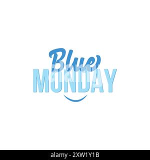 Blue Monday design isolato Illustrazione Vettoriale