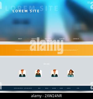 Modello di progettazione di siti Web per la tua azienda con tema urbano sfocato Illustrazione Vettoriale